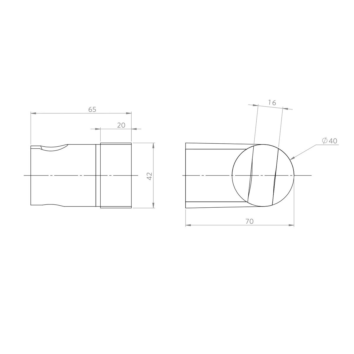 STRETTO - Soporte Ducha Teléfono Cromado Para Baño O Cocina