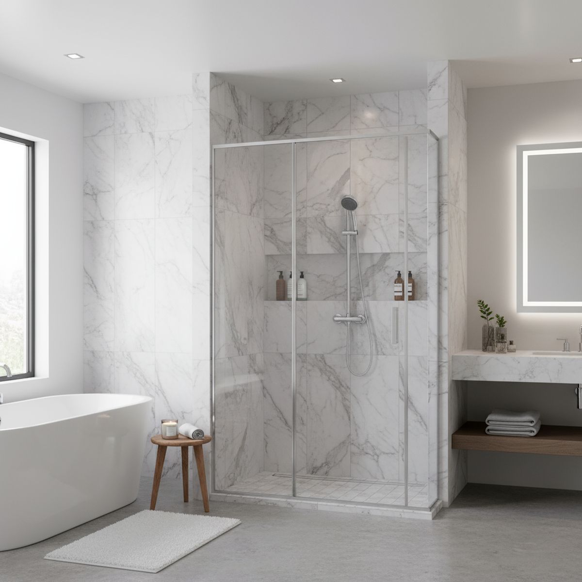 STRETTO - Maneral de ducha 3 funciones anticalcáreo cromo