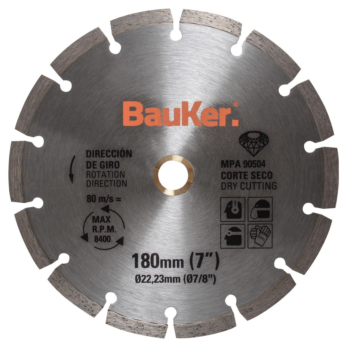 BAUKER - Pack de discos de diamante 7" acero 3 unidades