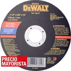 DEWALT - Set de discos de corte 4,5" óxido de aluminio 5 unidades