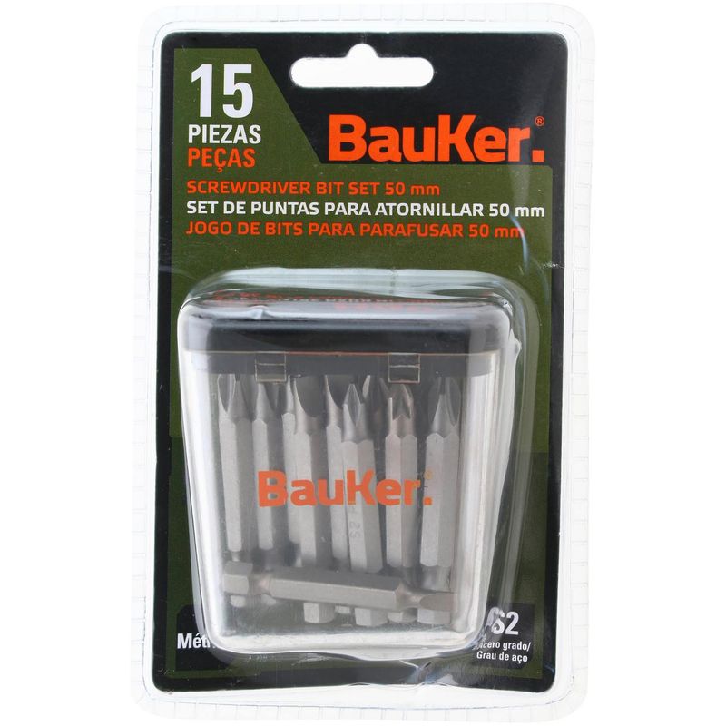 BAUKER - Set de puntas Phillips 15 unidades