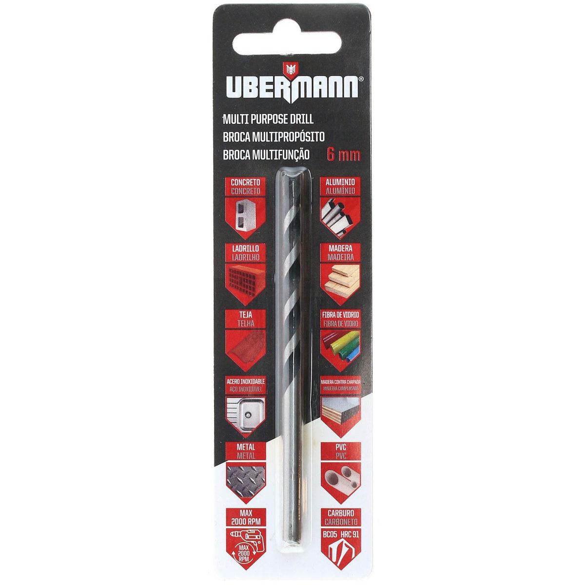 UBERMANN - Broca multipropósito 6x100 mm