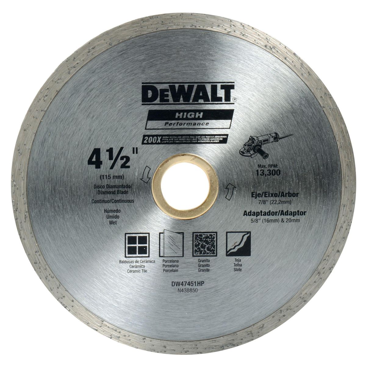 DEWALT - Disco de diamante 4,5" acero
