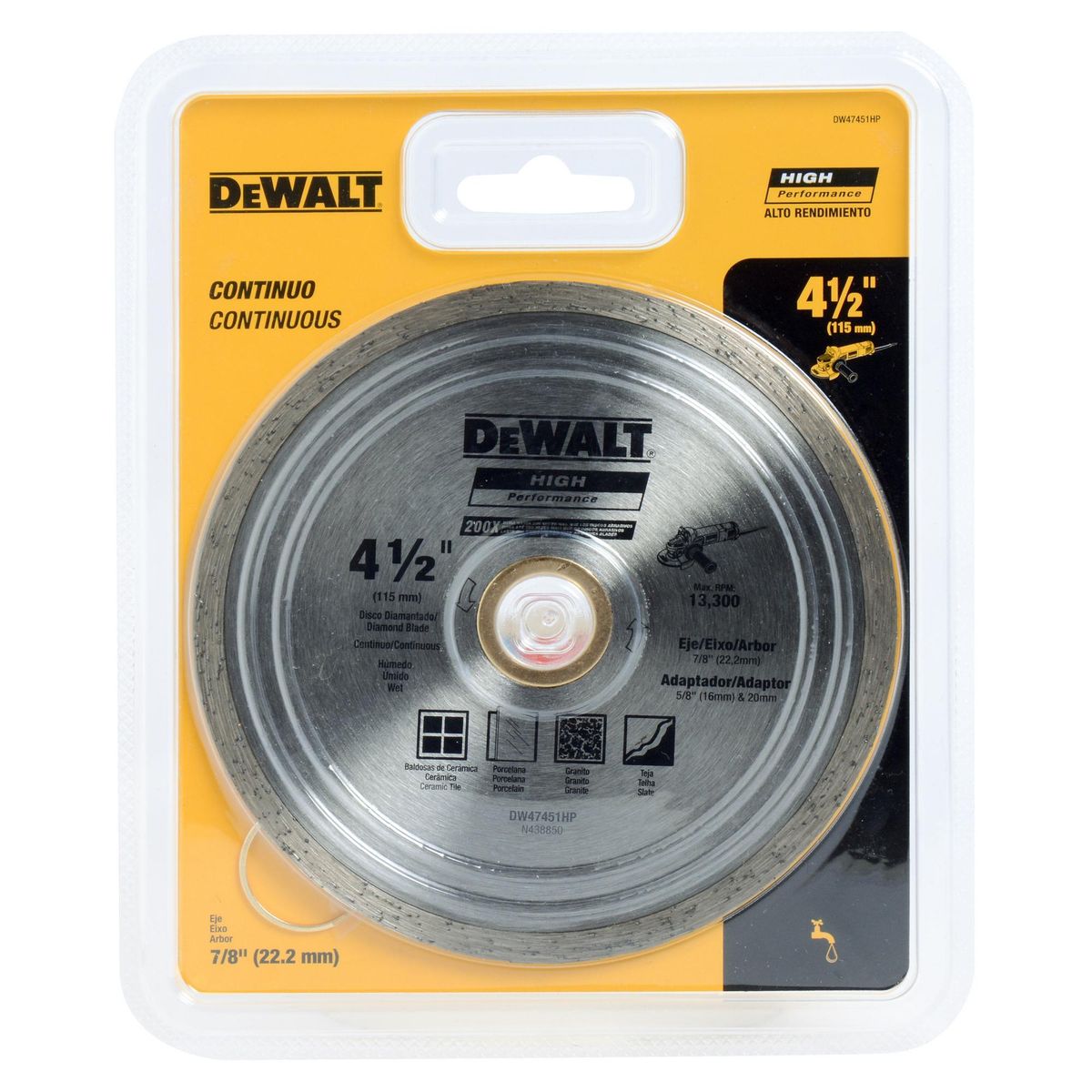 DEWALT - Disco de diamante 4,5" acero