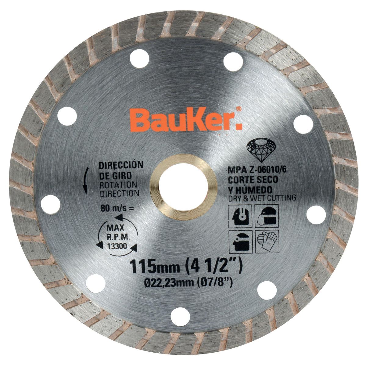 BAUKER - Disco de diamante 4,5" acero