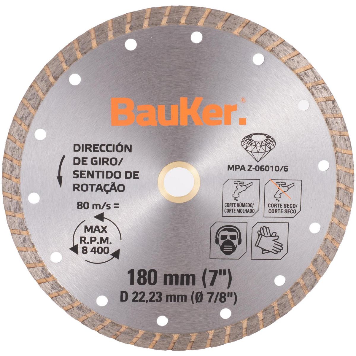 BAUKER - Disco de diamante 7" acero