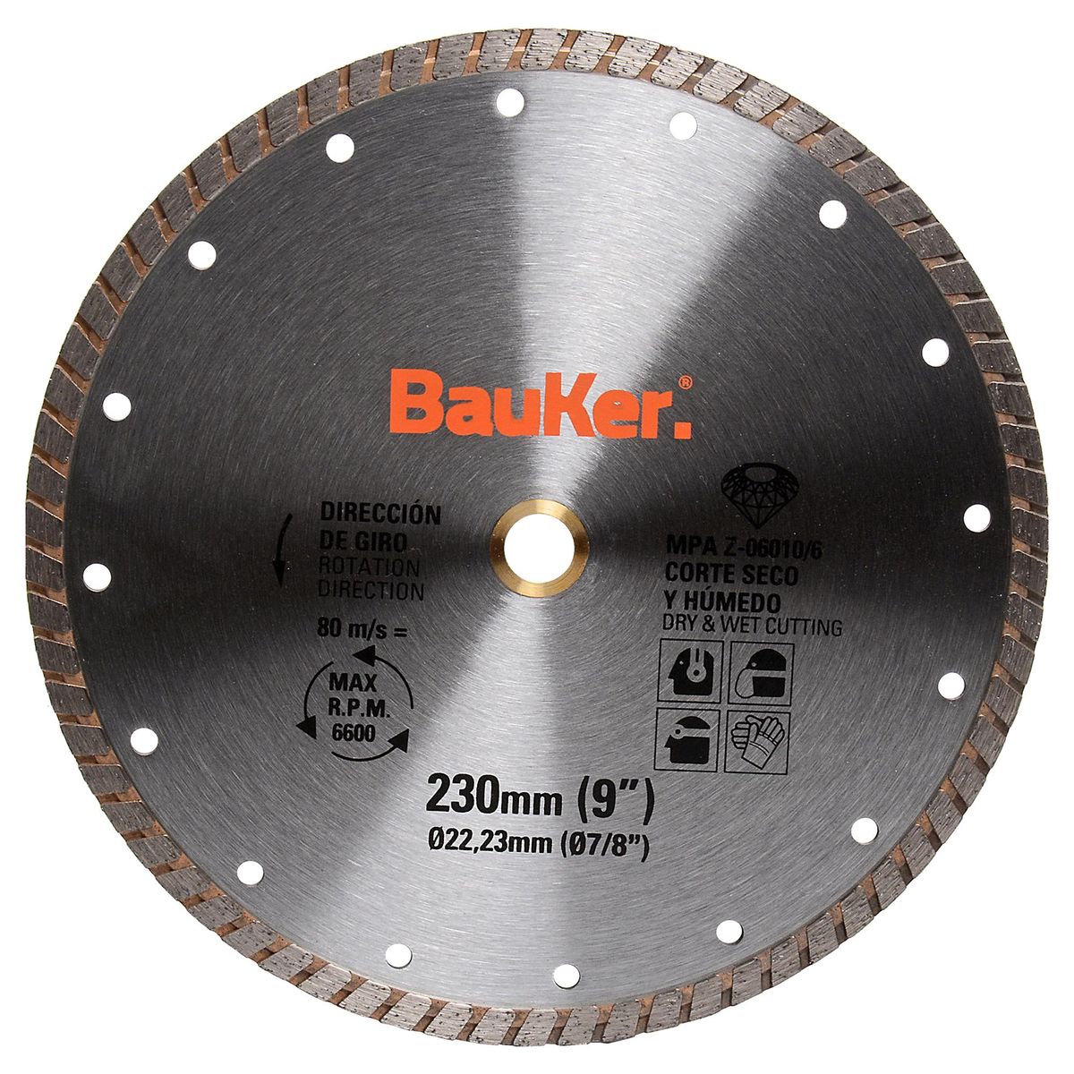 BAUKER - Disco de diamante 9" acero