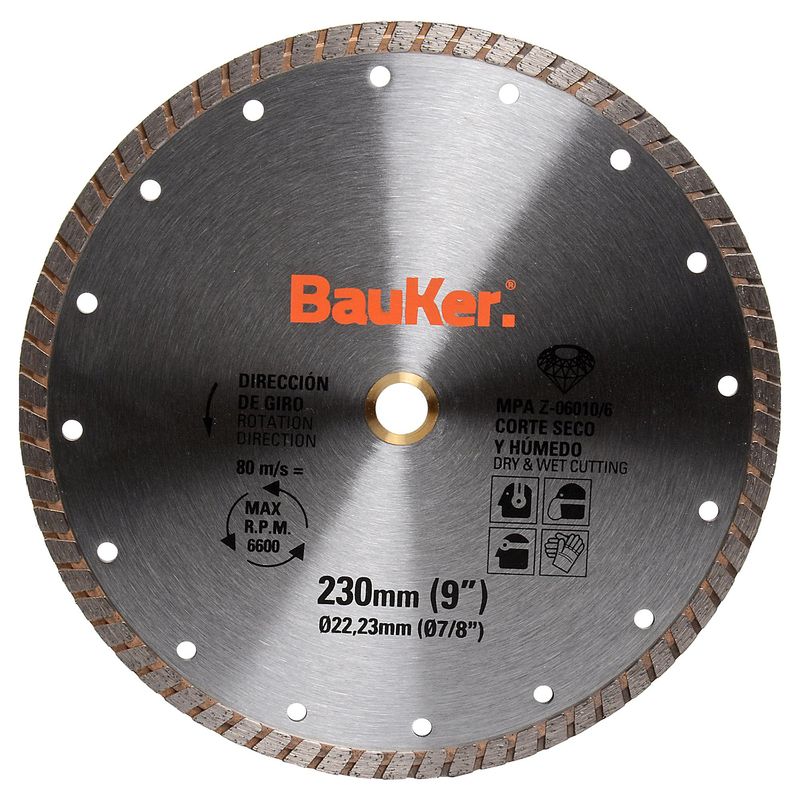 BAUKER - Disco de diamante 9" acero