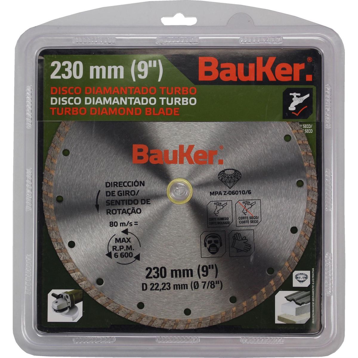 BAUKER - Disco de diamante 9" acero