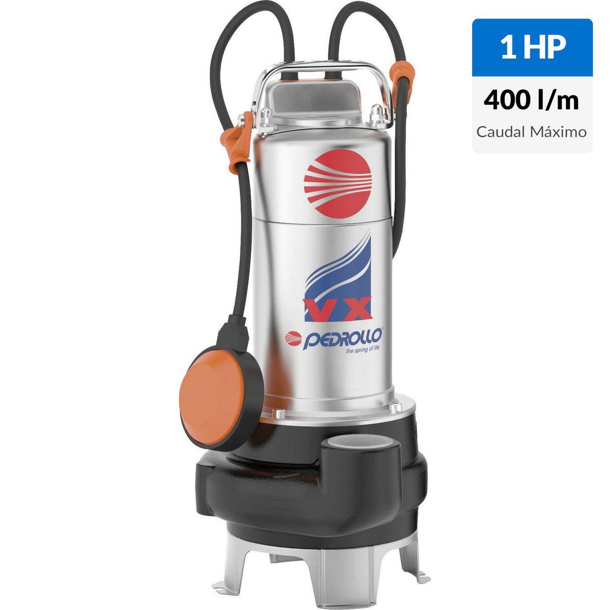 PEDROLLO - Electrobomba sumergible 1 HP 400 l/min