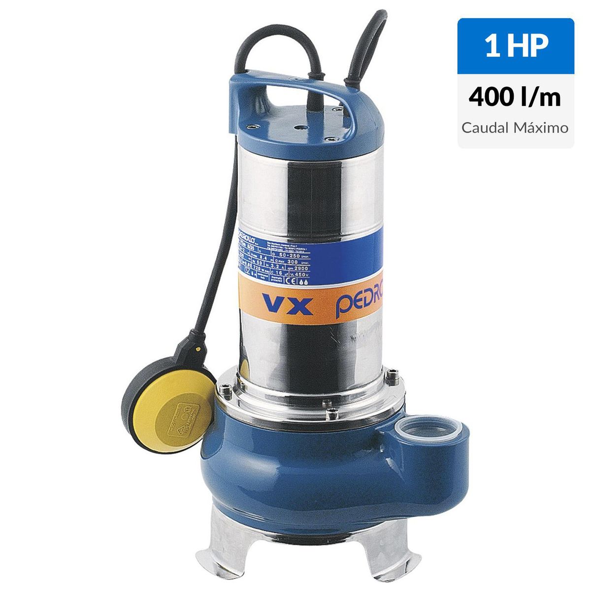 PEDROLLO - Electrobomba sumergible 1 HP 400 l/min
