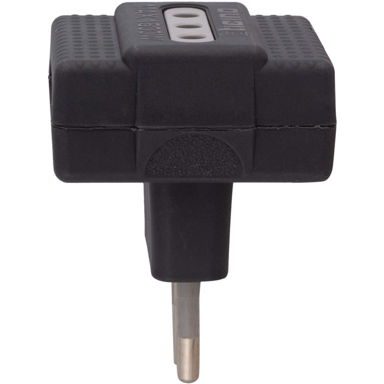 Adaptador triple 2p+t 10 A gris