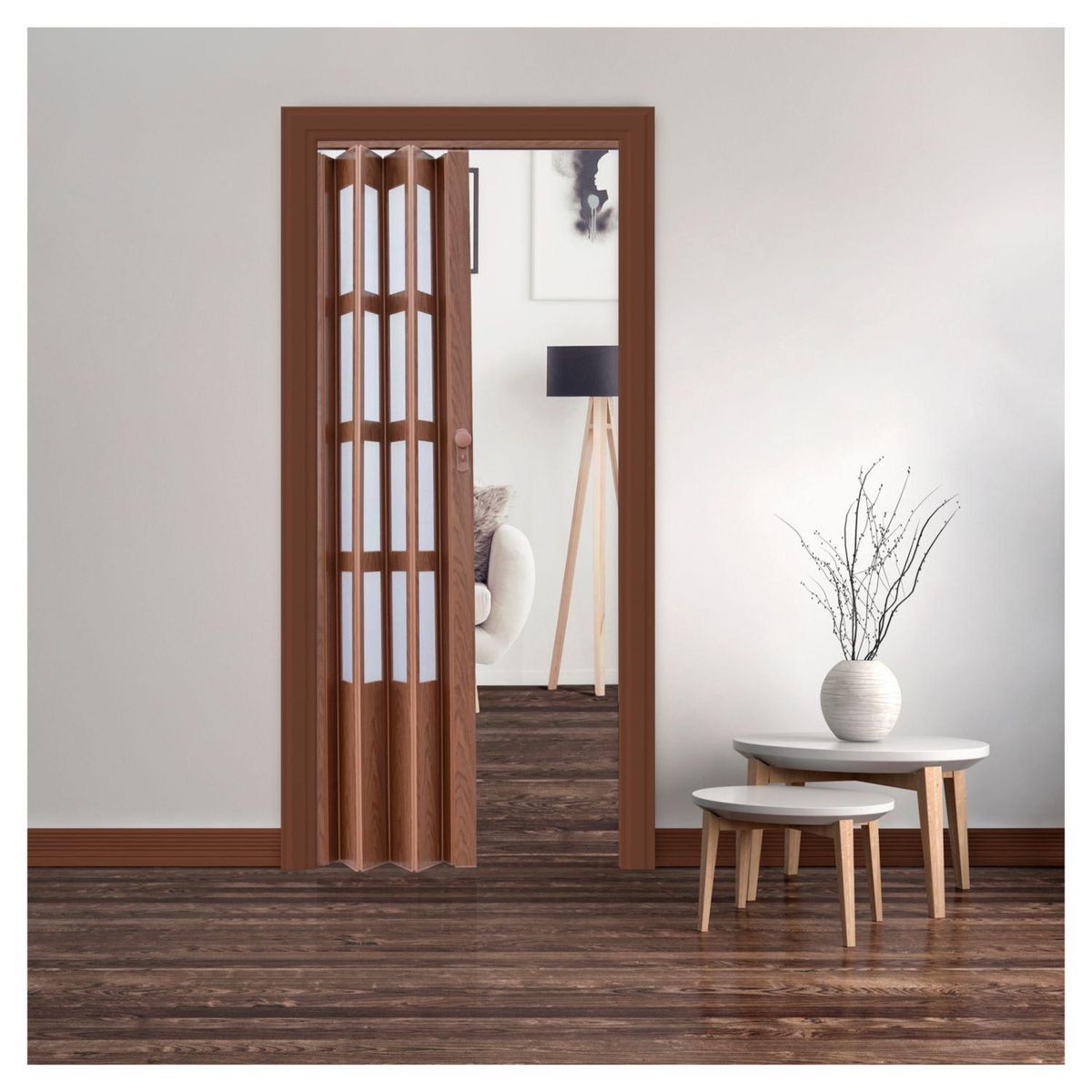 HOGGAN - Puerta Plegable PVC Caoba Lugano