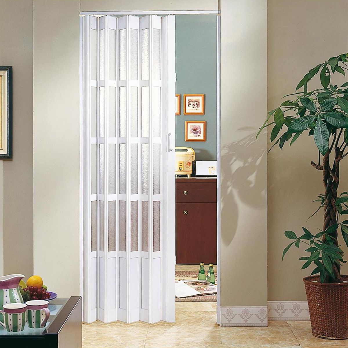 HOGGAN - Puerta plegable Lugano blanco 90x200