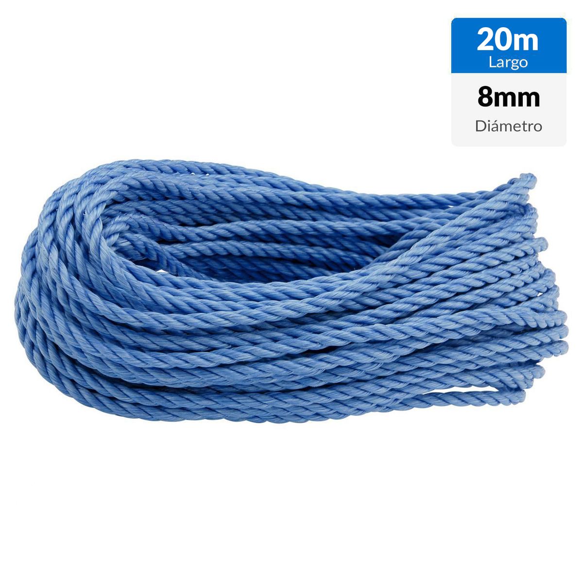 FIXSER - Cuerda Nylon Torcido 8 mm 20 m Azul