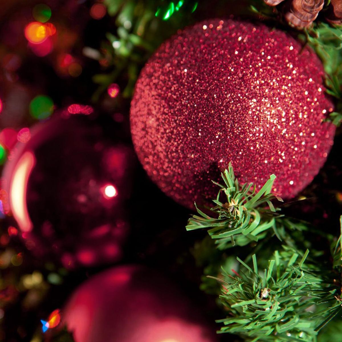 DEAR SANTA - Set 24 esferas escarcha rojo 4 cm