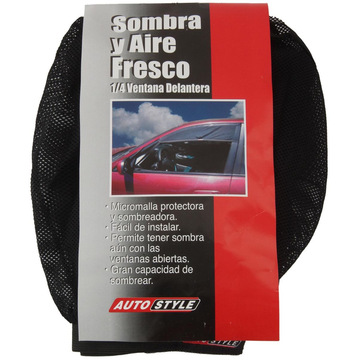 AUTOSTYLE - Sombrilla Ventana Auto Micromalla Autostyle Protección Uv Negro