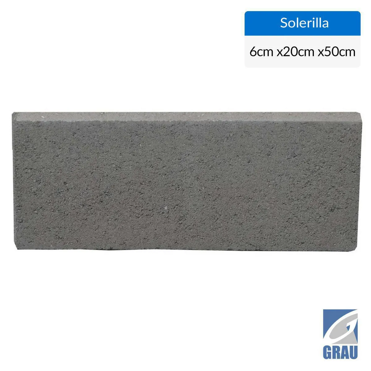 GRAU - Solerilla canto redondo 50x20x6 cm