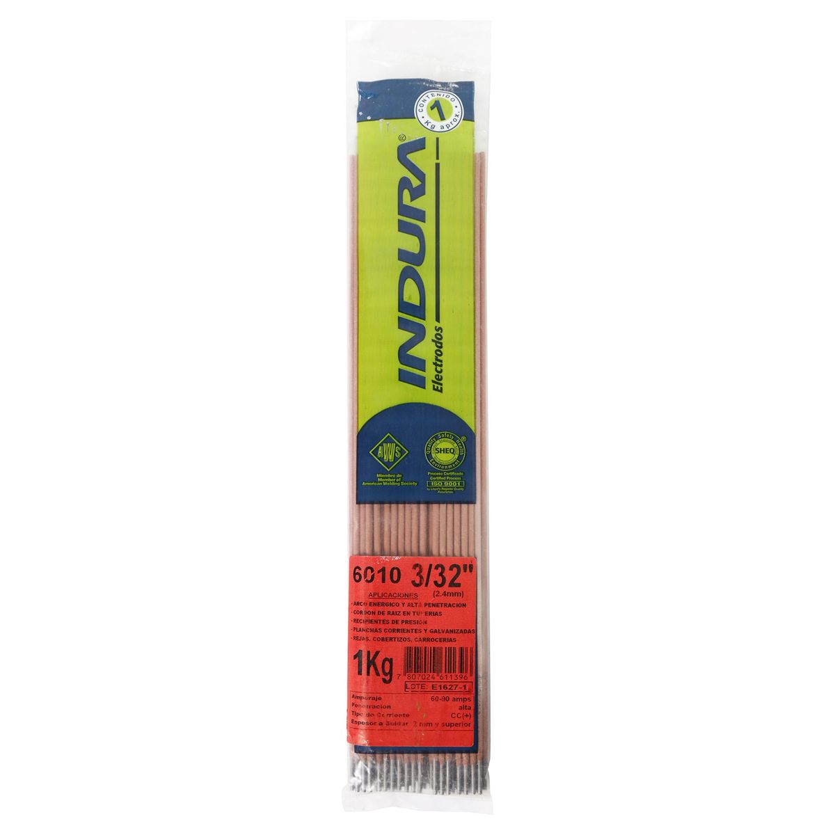 INDURA - Electrodo 6010 punto rojo 3/32" 1 kg