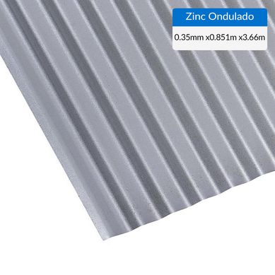 0.35x851x3660mm Plancha Acanalada Onda zinc gris Recubrimiento AZM150