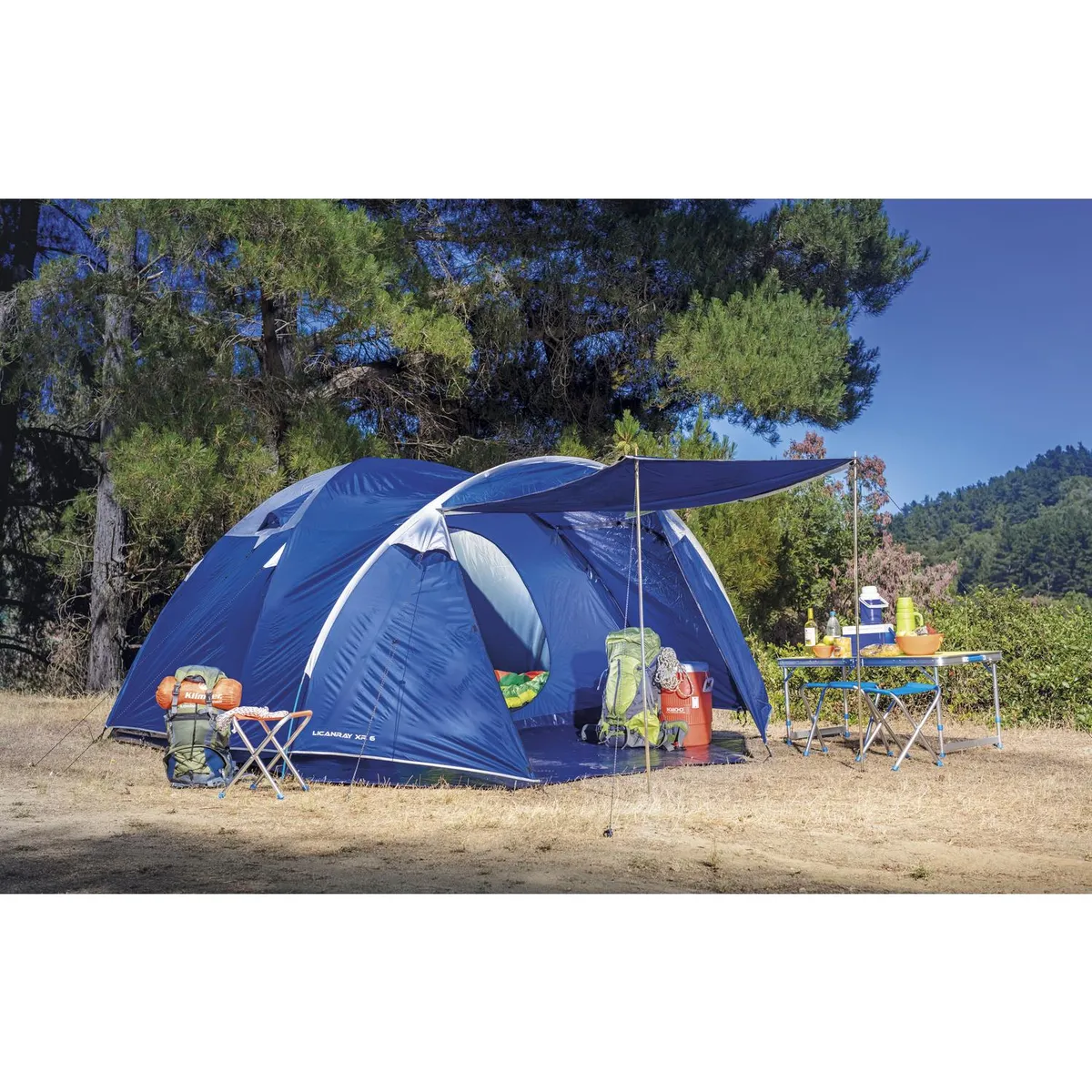 DOITE - Carpa Camping Licanray 6 Personas Azul