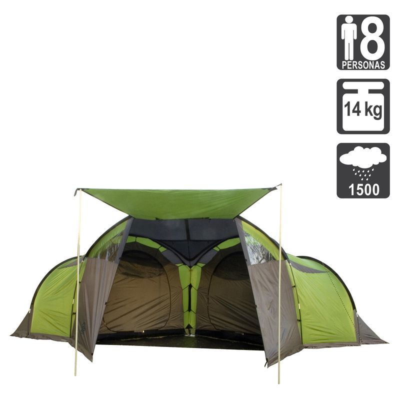 DOITE - Carpa Camping Pirineo Pro 8 Personas Gris/Verde