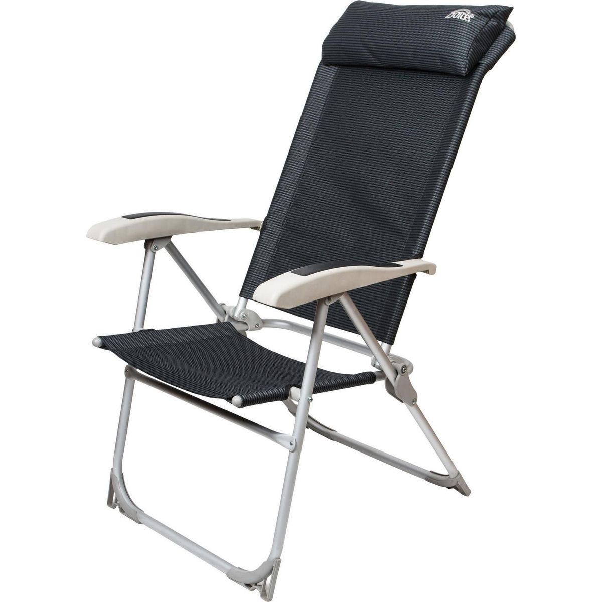 DOITE - Silla Plegable Inclinable 37x112x48 cm Negro