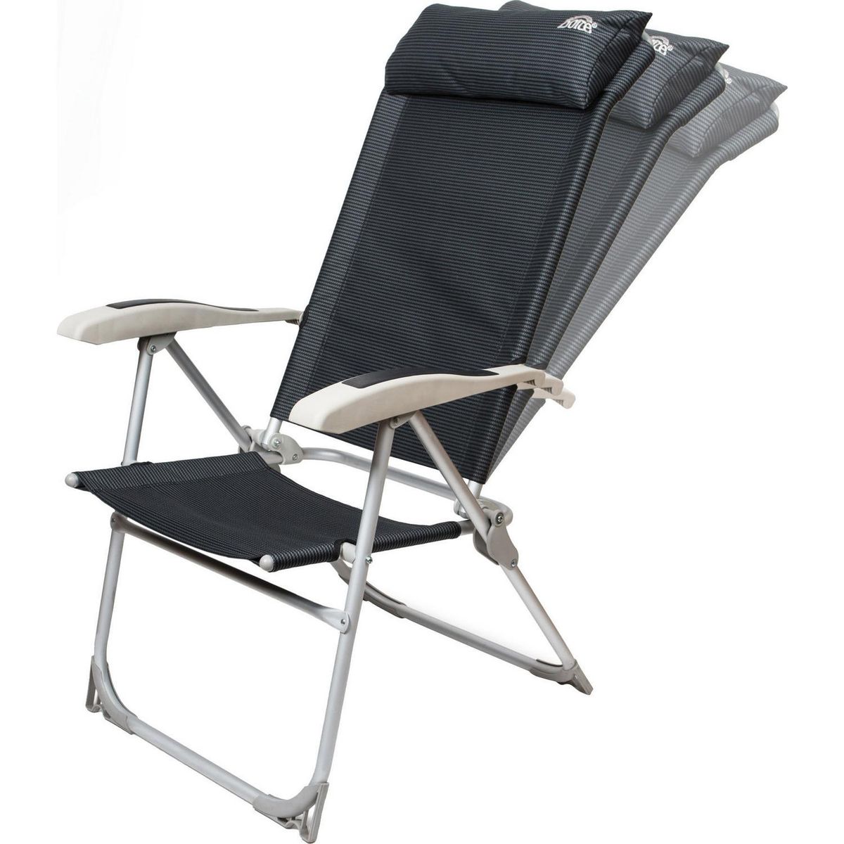 DOITE - Silla Plegable Inclinable 37x112x48 cm Negro