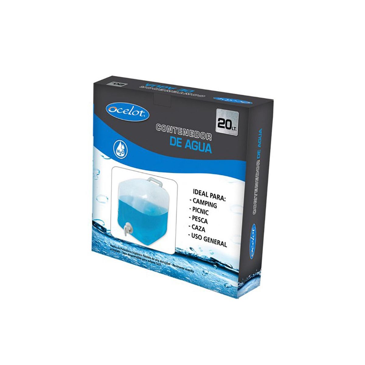 OCELOT - Contenedor de Agua Plástico 20 l Transparente