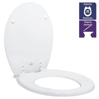 Asiento WC redondo madera blanco