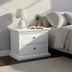 TVILUM - Velador 2 Cajón(es) Paris 63x49x40 cm Blanco