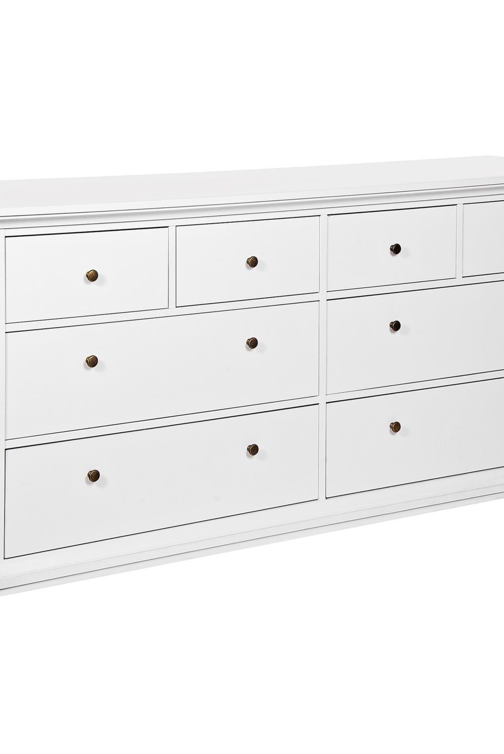TVILUM - Cómoda 8 Cajón(es) París 183x87x48 cm Blanco