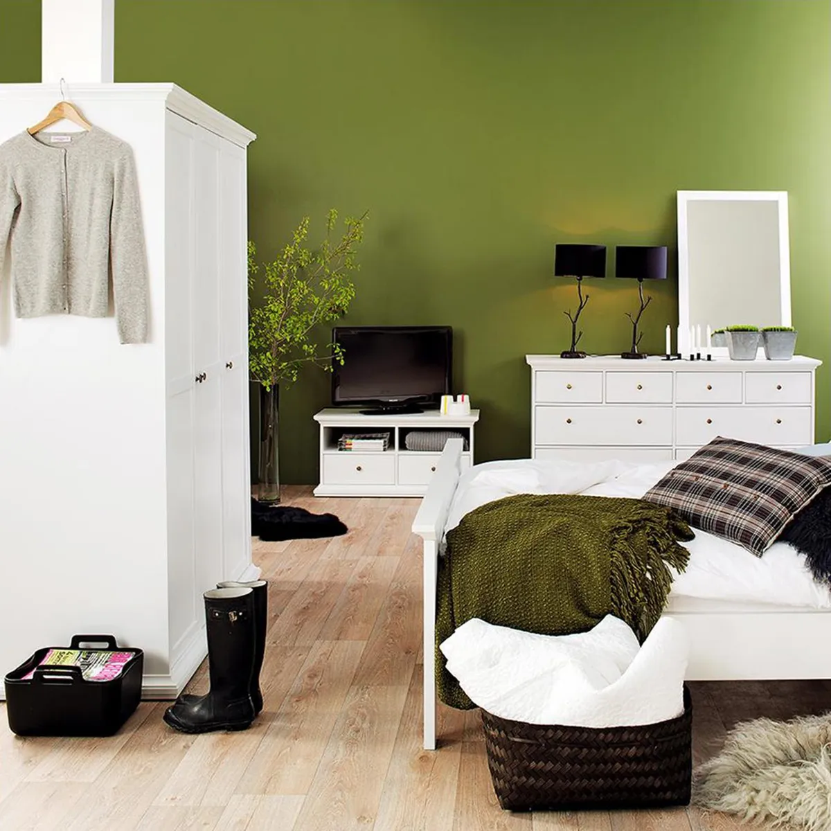 TVILUM - Clóset París 3 Puerta(s) 5 Repisa(s) 139xx61 cm Blanco