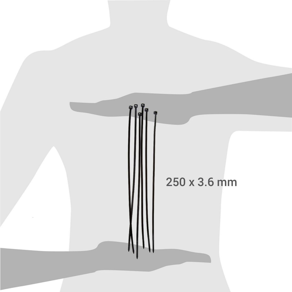 Amarra cables 3,6x250 mm 25 unidades Negro, marca FIXSER - Foto 2
