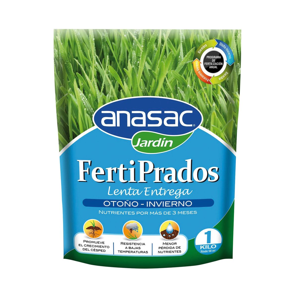 ANASAC - Fertilizante para césped otoño-invierno 1 kg bolsa