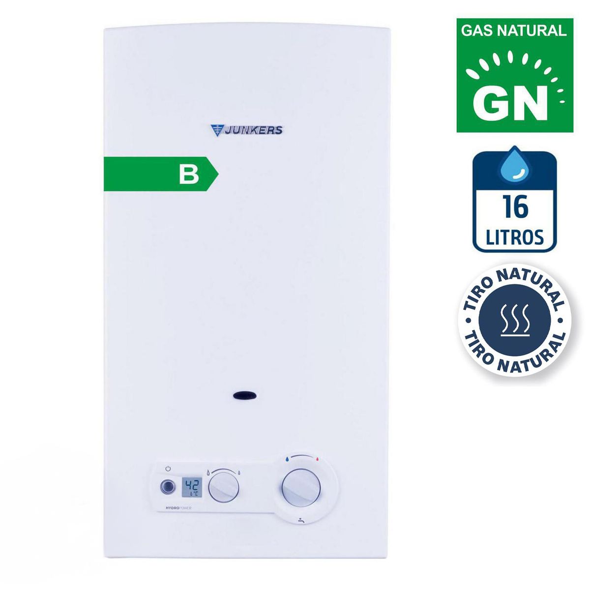 JUNKERS - Calefont Gas Natural 16 Litros Tiro Natural Microturbina