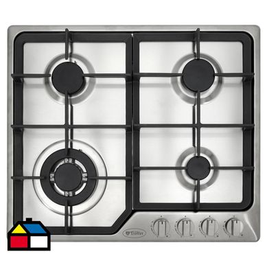 Encimera a gas 4 quemadores silver