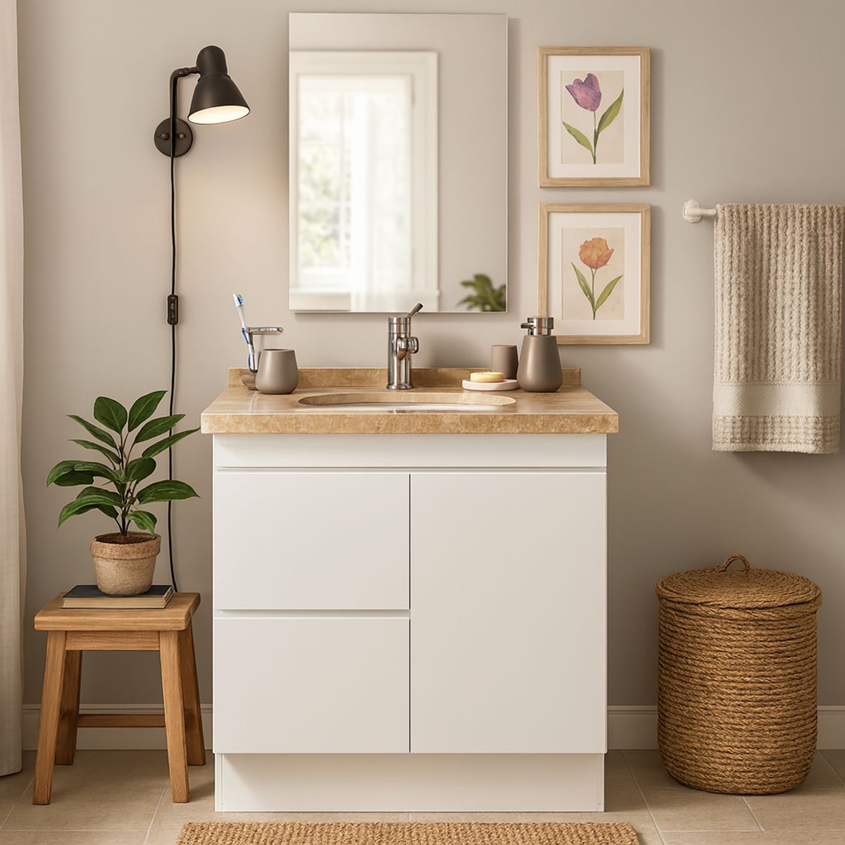 MENARD - Mueble vanitorio 80x72x48 cm blanco