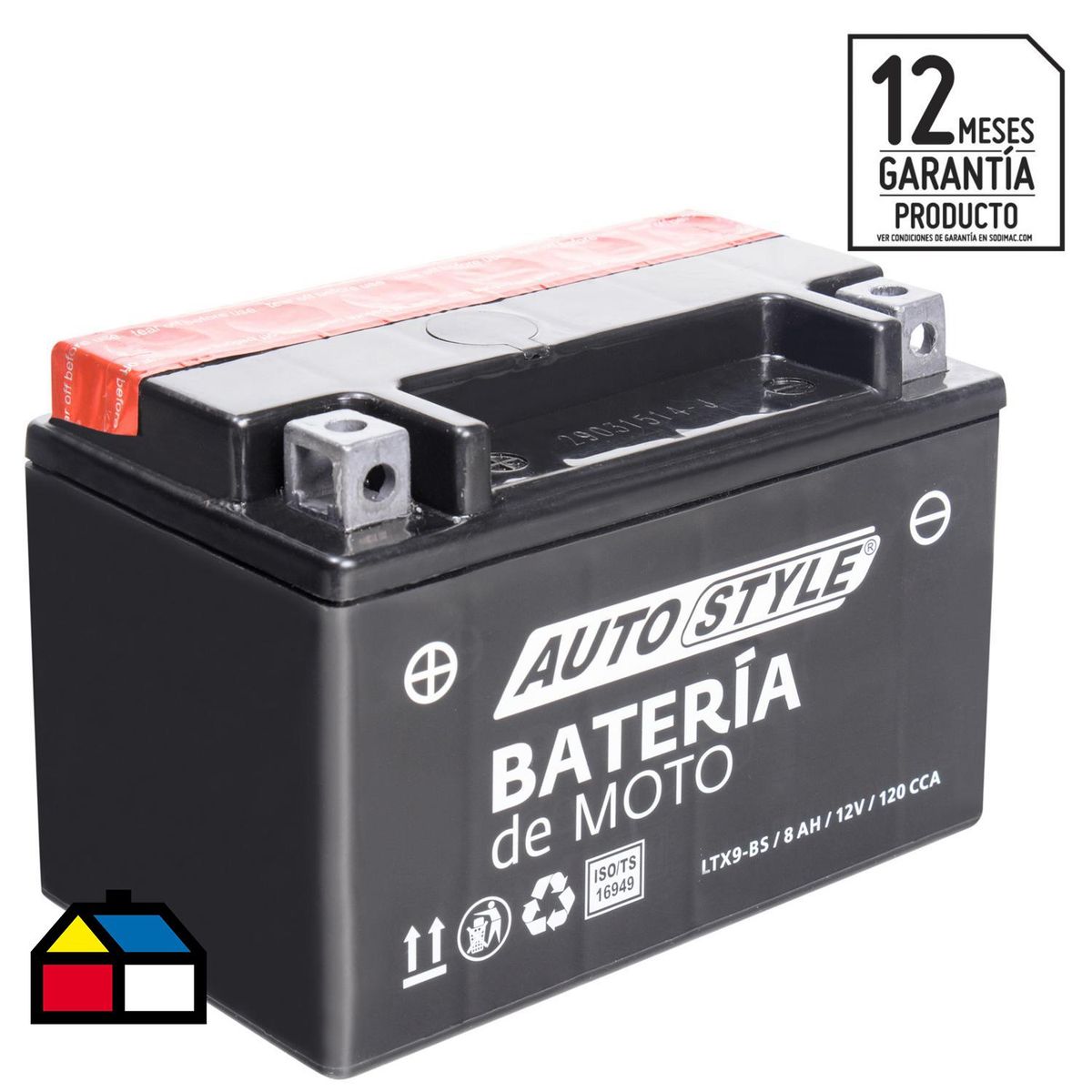 AUTOSTYLE - Batería de Moto 8 Ah Positivo Izquierdo 