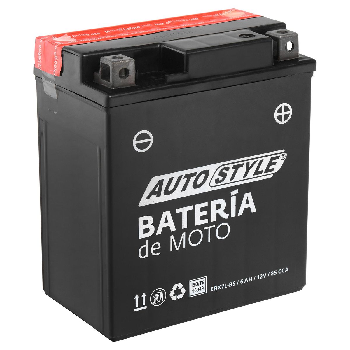 AUTOSTYLE - Batería de Moto 6 Ah Positivo Derecho 85 CCA