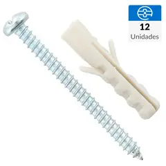 FIXSER - Tornillo Roscalata Cabeza Phillips Metal 1-1/2 " 6 mm 12 Unidades