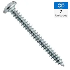 FIXSER - Tornillo Roscalata Cabeza Phillips Metal 1-1/2 " 4.2 mm 7 Unidades
