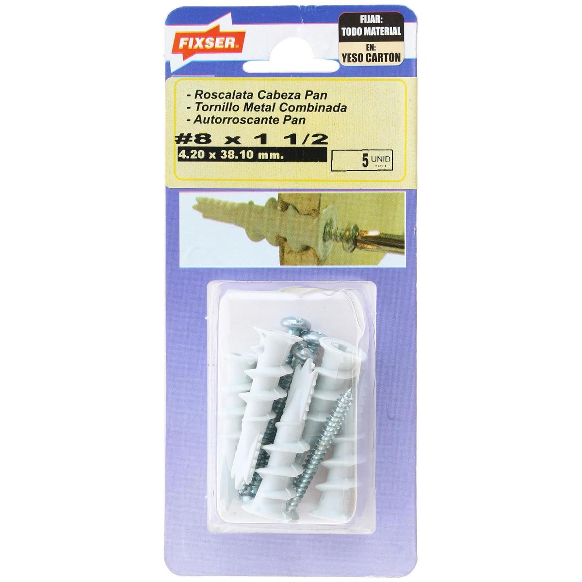 FIXSER - Tornillo Roscalata Metal 1-1/2 " 8 mm 5 unidad(es)