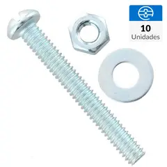 FIXSER - Perno 3/16X1 1/2+Tuerca+Gol 10