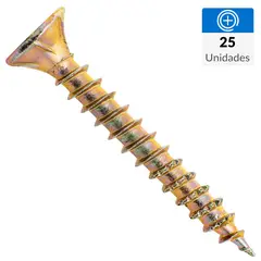 FIXSER - Set Tornillo Turbo/Tapas Madera Cabeza Phillips Madera 40 mm 3.5 mm 25 unidad(es)