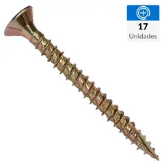 FIXSER - Set Tornillo Turbo/Tapas Madera Cabeza Phillips Madera 30 mm 3.5 mm 17 unidad(es)