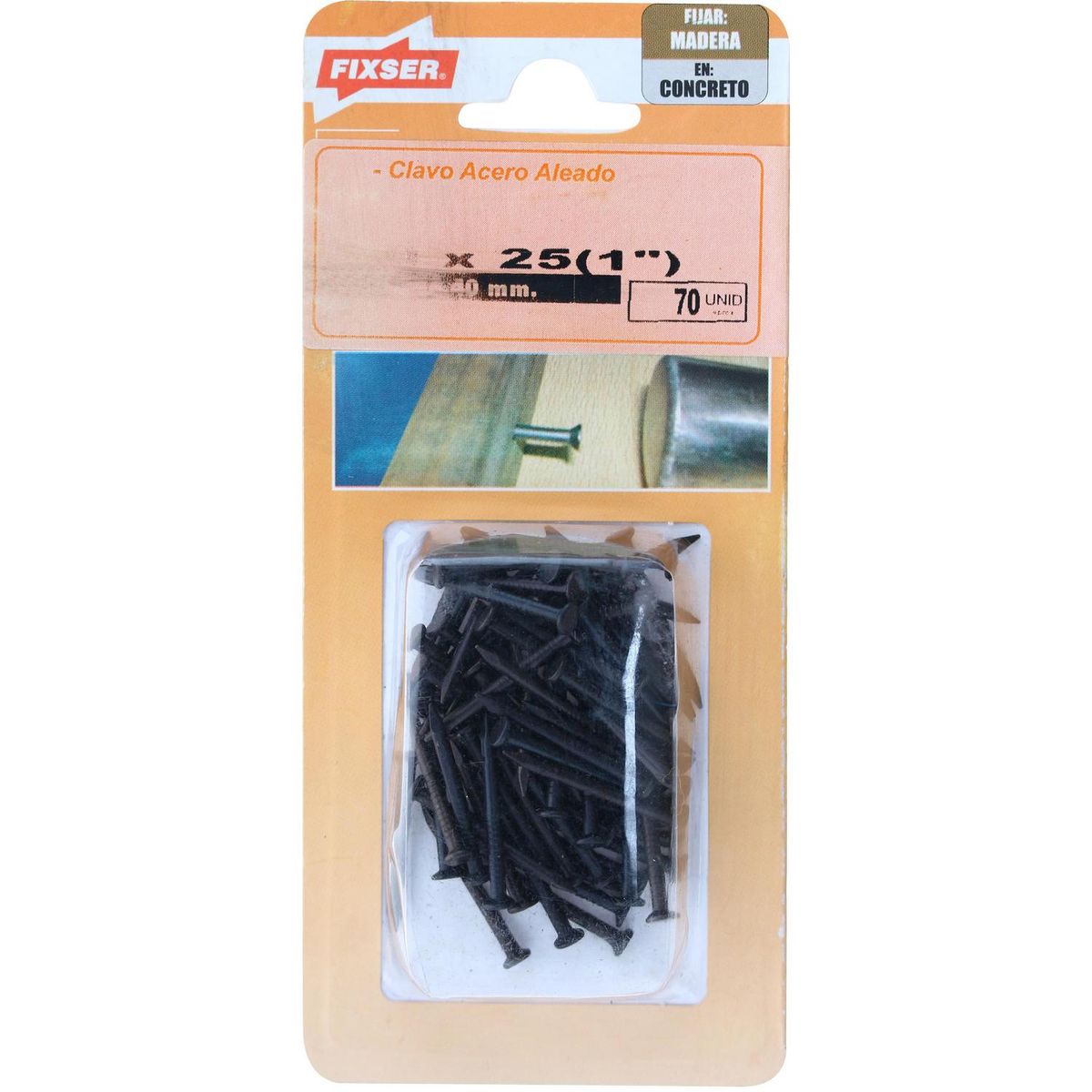 FIXSER - Clavo para concreto 2x25 mm 70 unidades