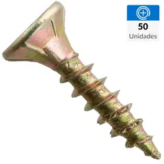 FIXSER - Tornillo Madera Cabeza Phillips Madera 16 " 3.5 mm 50 Unidades