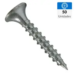 FIXSER - Tornillo Autoperforante Cabeza Phillips Yeso-Cartón 1 " 6 mm 50 Unidades