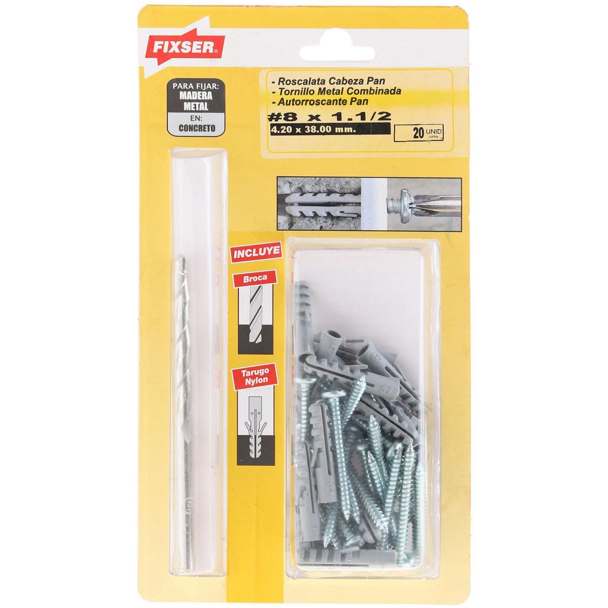 FIXSER - Tornillo Roscalata Metal 1-1/2 " 8 mm 20 unidad(es)